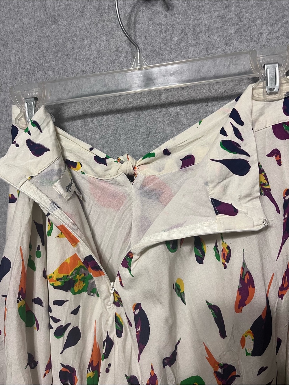 Porridge Anthropologie Midi Skirt with Multicolor bird print a-line - Picture 6 of 10